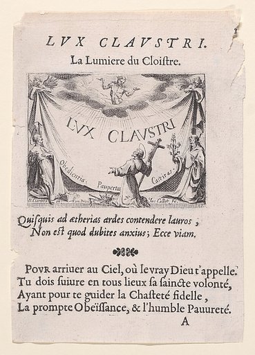Frontispiece, plate 1 from "Lux Claustri ou La Lumière du Cloitre" (The Light of the Cloisters)