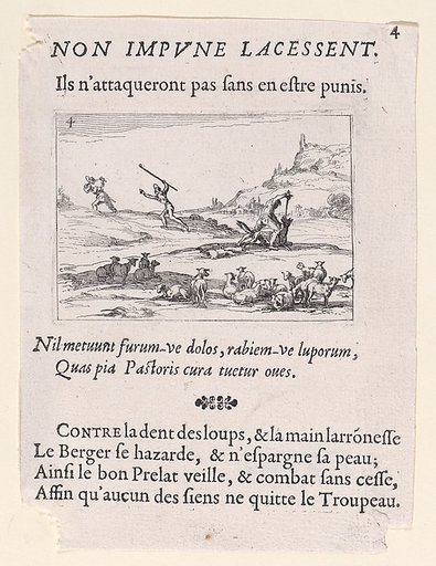 Les Bergers Défendant leur Troupeau (The Shepherds Defending their Herd), plate 4 from "Lux Claustri ou La Lumière du Cloitre" (The Light of the Cloisters)