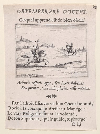 Deux Écuyers (Two Squires), plate 11 from "Lux Claustri ou La Lumière du Cloitre" (The Light of the Cloisters)