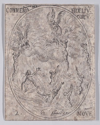 La Commémoration des Morts (All Souls' Day), from November 2nd, from "Les Images De Tous Les Saincts et Saintes de L'Année" (Images of All of the Saints and Religious Events of the Year)