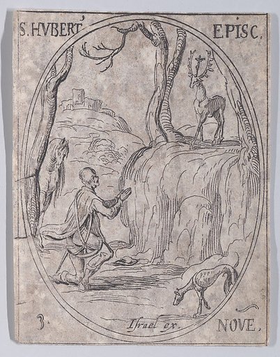 S. Hubert, évêque (St. Hubert, Bishop), from November 3rd, from "Les Images De Tous Les Saincts et Saintes de L'Année" (Images of All of the Saints and Religious Events of the Year)