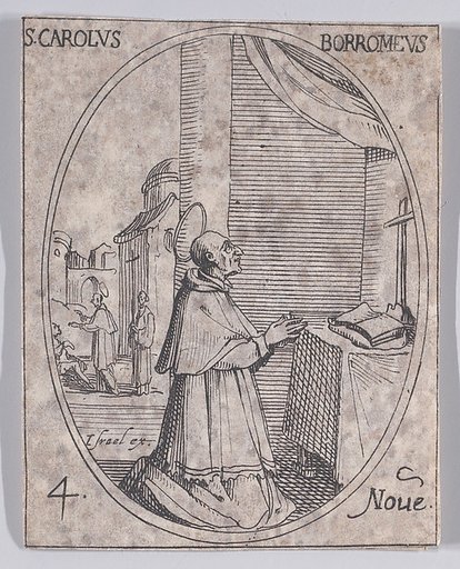 S. Charles Borromée (St. Charles Borommeo), from November 4th, from "Les Images De Tous Les Saincts et Saintes de L'Année" (Images of All of the Saints and Religious Events of the Year)