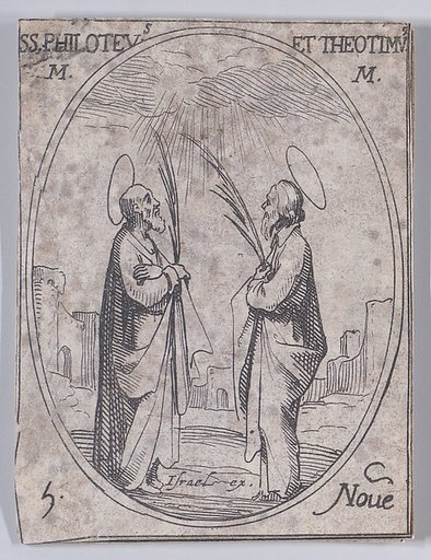 S. Philotée et S. Théotime (St. Philoteus and St. Theotimus), November 6th, from "Les Images De Tous Les Saincts et Saintes de L'Année" (Images of All of the Saints and Religious Events of the Year)