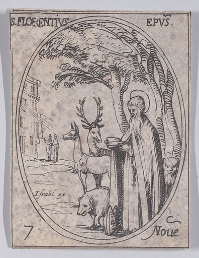 S. Florent, évêque (St. Florentius, Bishop), November 7th, from "Les Images De Tous Les Saincts et Saintes de L'Année" (Images of All of the Saints and Religious Events of the Year)