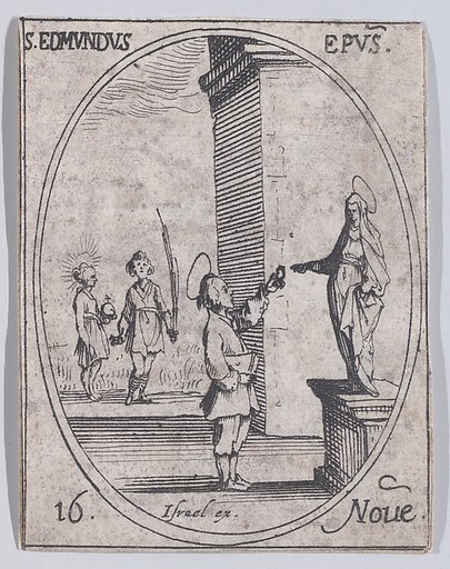 S. Edmond, évêque (St. Edmond, Bishop), November 16th, from "Les Images De Tous Les Saincts et Saintes de L'Année" (Images of All of the Saints and Religious Events of the Year)