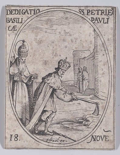 Dédicace des Basiliques S. Pierre et S. Paul (Dedication of Basilicas St. Peter and St. Paul), November 18th, from "Les Images De Tous Les Saincts et Saintes de L'Année" (Images of All of the Saints and Religious Events of the Year)