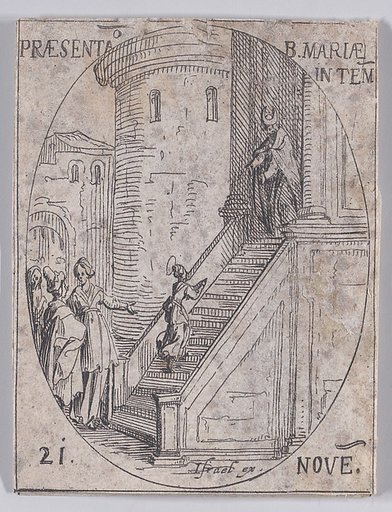 Preséntation de la Vierge Marie dans le Temple (Presentation of the Virgin Mary in the Temple), November 21st, from "Les Images De Tous Les Saincts et Saintes de L'Année" (Images of All of the Saints and Religious Events of the Year)