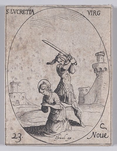 Ste. Lucrèce, vierge (St. Lucretia, Virgin), November 23rd, from "Les Images De Tous Les Saincts et Saintes de L'Année" (Images of All of the Saints and Religious Events of the Year)