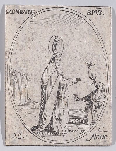 S. Conrad, évêque (St. Conrad, Bishop), November 26th, from "Les Images De Tous Les Saincts et Saintes de L'Année" (Images of All of the Saints and Religious Events of the Year)