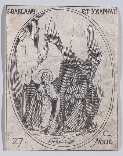 St. Barlaam et St. Josaphat, November 27th, from "Les Images De Tous Les Saincts et Saintes de L'Année" (Images of All of the Saints and Religious Events of the Year)