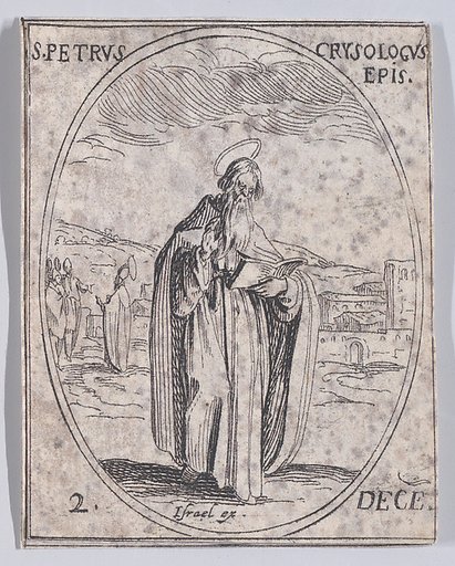 S. Pierre Chrysologe, eveque (St. Peter Chrysologus, Bishop), December 2nd, from "Les Images De Tous Les Saincts et Saintes de L'Année" (Images of All of the Saints and Religious Events of the Year)