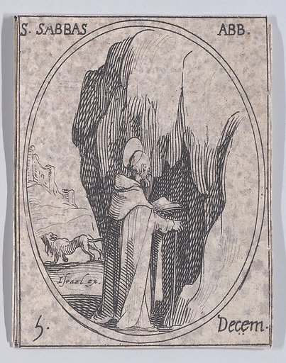 S. Sabas, abbe (St. Sabas, Abbot), December 5th, from "Les Images De Tous Les Saincts et Saintes de L'Année" (Images of All of the Saints and Religious Events of the Year)