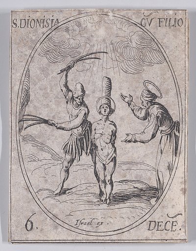 Ste. Denise et Son Fils (St. Dionysia and Her Son), December 6th, from "Les Images De Tous Les Saincts et Saintes de L'Année" (Images of All of the Saints and Religious Events of the Year)