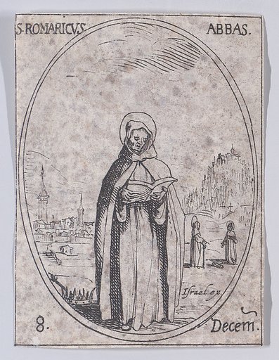 S. Romaric, abbé (St. Romaric, Abbot), December 8th, from "Les Images De Tous Les Saincts et Saintes de L'Année" (Images of All of the Saints and Religious Events of the Year)