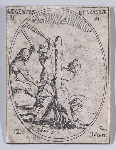 S. Maxence et S. Léandre (St. Maxentius and St. Leander), December 12th, from "Les Images De Tous Les Saincts et Saintes de L'Année" (Images of All of the Saints and Religious Events of the Year)