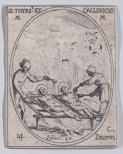 S. Thyrse et S. Callinique (St. Thyrsus and St. Callinicus), December 14th, from "Les Images De Tous Les Saincts et Saintes de L'Année" (Images of All of the Saints and Religious Events of the Year)