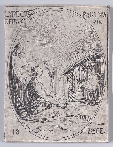 L'Attente de l'Enfantement de la Vierge (Expectation of the Virgin Mary), December 18th, from "Les Images De Tous Les Saincts et Saintes de L'Année" (Images of All of the Saints and Religious Events of the Year)