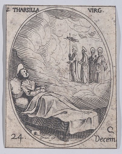 Ste. Tarsille, vierge (St. Tarsilla, Virgin), December 24th, from "Les Images De Tous Les Saincts et Saintes de L'Année" (Images of All of the Saints and Religious Events of the Year)