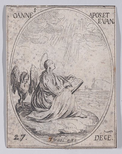 S. Jean, apôtre et évangéliste (St. John, Apostle and Evangelist), December 27th, from "Les Images De Tous Les Saincts et Saintes de L'Année" (Images of All of the Saints and Religious Events of the Year)