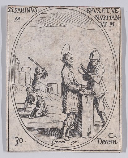 S. Sabin et S. Vénustien (St. Sabinus and St. Venustian), December 30th, from "Les Images De Tous Les Saincts et Saintes de L'Année" (Images of All of the Saints and Religious Events of the Year)