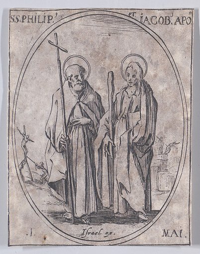 S. Philippe et S. Jacques, apôtres (St. Phillip and St. James, Apostles), May 1st, from "Les Images De Tous Les Saincts et Saintes de L'Année" (Images of All of the Saints and Religious Events of the Year)