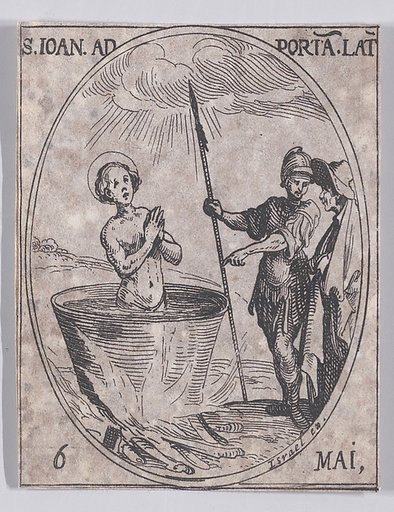 S. Jean Devant la Porte Latine (St. John Before the Latin Gate), May 6th, from "Les Images De Tous Les Saincts et Saintes de L'Année" (Images of All of the Saints and Religious Events of the Year)