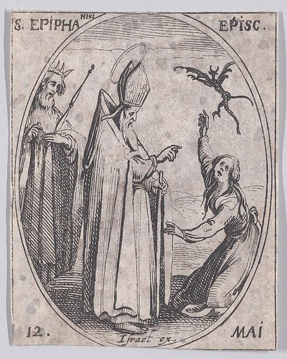 S. Epiphane, évêque (St. Epiphanius, Bishop), May 12th, from "Les Images De Tous Les Saincts et Saintes de L'Année" (Images of All of the Saints and Religious Events of the Year)