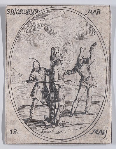 S. Discore, martyr (St. Discorus, Martyr), May 18th, from "Les Images De Tous Les Saincts et Saintes de L'Année" (Images of All of the Saints and Religious Events of the Year)