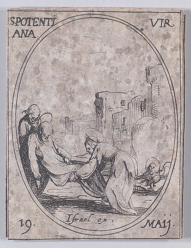 Ste. Potentienne, vierge (St. Pudentiana, Virgin), May 19th, from "Les Images De Tous Les Saincts et Saintes de L'Année" (Images of All of the Saints and Religious Events of the Year)