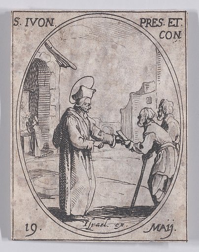S. Yves, prêtre et confesseur (St. Ivo, Priest and Confessor), May 19th, from "Les Images De Tous Les Saincts et Saintes de L'Année" (Images of All of the Saints and Religious Events of the Year)