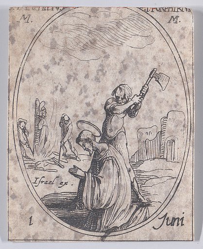 S. Pamphile et S. Porphyre, martyrs (St. Pamphilus and St. Porphyrius, Martyrs), June 1st, from "Les Images De Tous Les Saincts et Saintes de L'Année" (Images of All of the Saints and Religious Events of the Year)