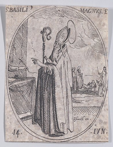S. Basile le Grand, évêque (St. Basil the Great, Bishop), June 14th, from "Les Images De Tous Les Saincts et Saintes de L'Année" (Images of All of the Saints and Religious Events of the Year)