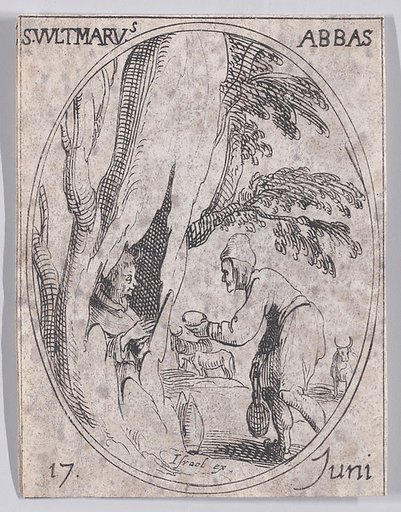 S. Vultmar, abbé (St. Vultmar, Abbot), June 17th, from "Les Images De Tous Les Saincts et Saintes de L'Année" (Images of All of the Saints and Religious Events of the Year)