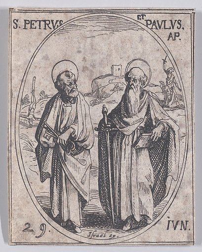 S. Pierre et S. Paul, apôtres (St. Peter and St. Paul, Apostles), June 29th, from "Les Images De Tous Les Saincts et Saintes de L'Année" (Images of All of the Saints and Religious Events of the Year)