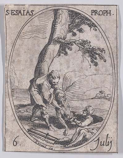 S. Esaü, prophète (St. Isaiah, Prophet), July 6th, from "Les Images De Tous Les Saincts et Saintes de L'Année" (Images of All of the Saints and Religious Events of the Year)
