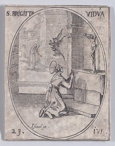 Ste. Brigitte de Suède, veuve (St. Bridget of Sweden, Widow), July 23rd, from "Les Images De Tous Les Saincts et Saintes de L'Année" (Images of All of the Saints and Religious Events of the Year)