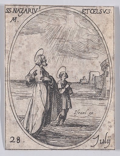 S. Nazaire et S. Celse (St. Nazarius and St. Celsus), July 28th, from "Les Images De Tous Les Saincts et Saintes de L'Année" (Images of All of the Saints and Religious Events of the Year)