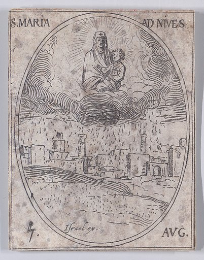Ste. Marie des Neiges (Our Lady of the Snow), August 5th, from "Les Images De Tous Les Saincts et Saintes de L'Année" (Images of All of the Saints and Religious Events of the Year)