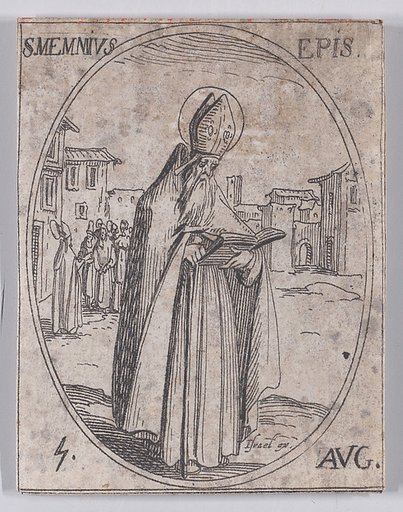 S. Memmie, évêque (St. Memmius, Bishop), August 5th, from "Les Images De Tous Les Saincts et Saintes de L'Année" (Images of All of the Saints and Religious Events of the Year)
