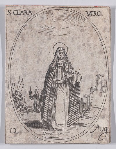 Ste. Claire, vierge (St. Clare, Virgin), August 12th, from "Les Images De Tous Les Saincts et Saintes de L'Année" (Images of All of the Saints and Religious Events of the Year)
