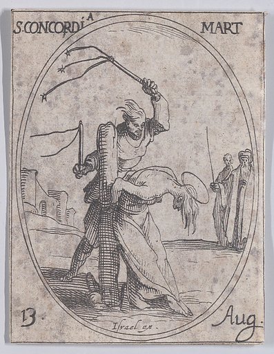 Ste. Concorde, martyre (St. Concordia, Martyr), August 13th, from "Les Images De Tous Les Saincts et Saintes de L'Année" (Images of All of the Saints and Religious Events of the Year)
