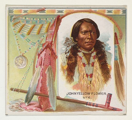 John Yellow Flower, Ute, from the American Indian Chiefs series (N36) for Allen & Ginter Cigarettes