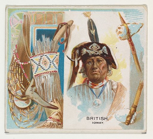 British, Ioway, from the American Indian Chiefs series (N36) for Allen & Ginter Cigarettes