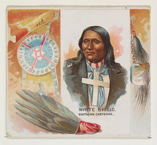 White Shield, Southern Cheyenne, from the American Indian Chiefs series (N36) for Allen & Ginter Cigarettes