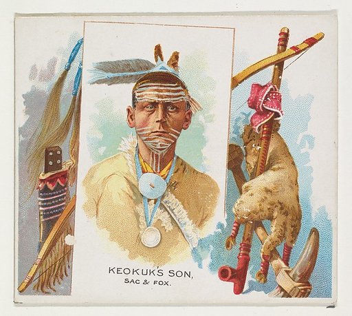 Keokuk's Son, Sac & Fox, from the American Indian Chiefs series (N36) for Allen & Ginter Cigarettes