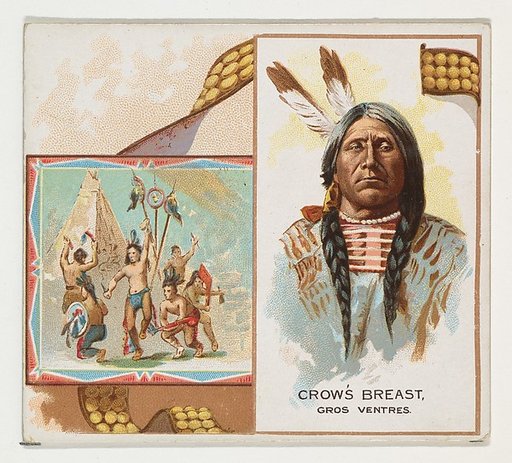 Crow's Breast, Gros Ventres, from the American Indian Chiefs series (N36) for Allen & Ginter Cigarettes