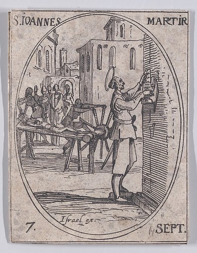 S. Jean, martyr (St. John of Nicodemia, Martyr), September 7th, from "Les Images De Tous Les Saincts et Saintes de L'Année" (Images of All of the Saints and Religious Events of the Year)