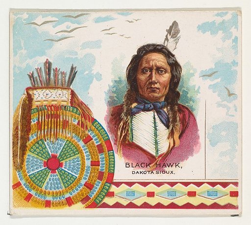 Black Hawk, Dakota Sioux, from the American Indian Chiefs series (N36) for Allen & Ginter Cigarettes