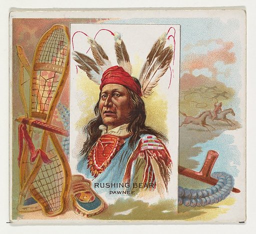 Rushing Bear, Pawnee, from the American Indian Chiefs series (N36) for Allen & Ginter Cigarettes
