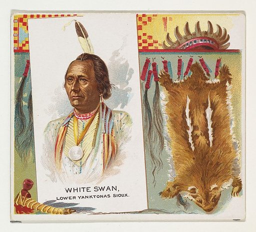 White Swan, Lower Yanktonas Sioux, from the American Indian Chiefs series (N36) for Allen & Ginter Cigarettes